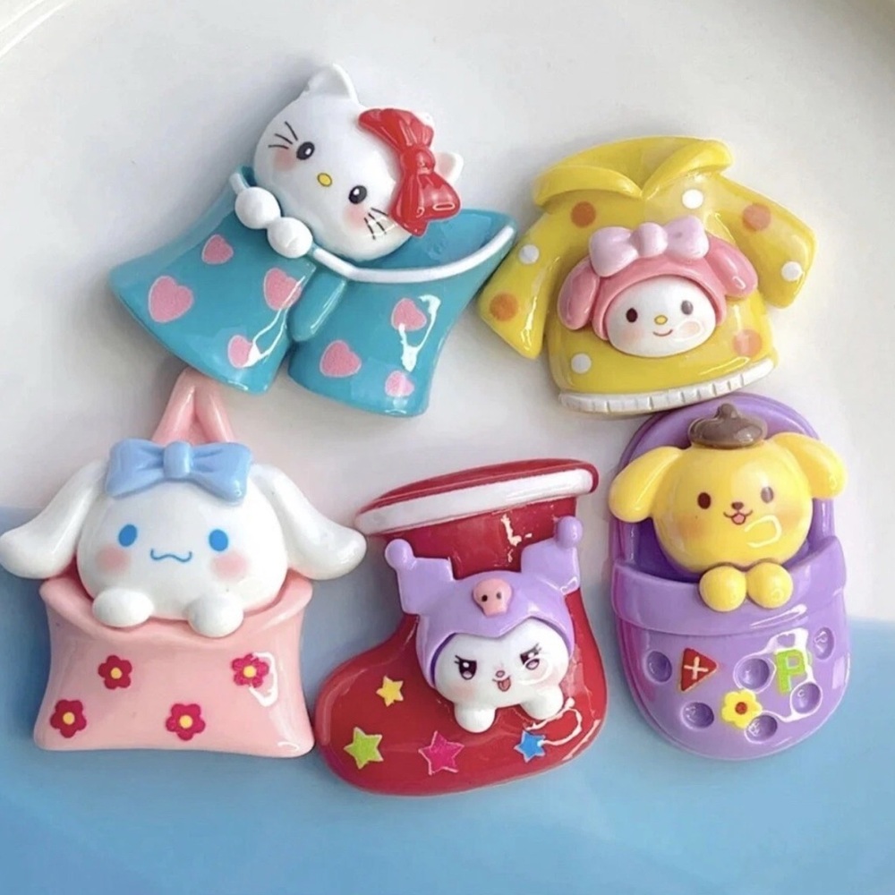 Resin 3D Cartoon Kawaii Sanrio Character Lg. Charms Set of 5